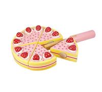 Bigjigs Toys Gâteau en bois à couper avec des fraises