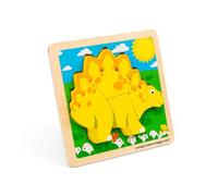Bigjigs Toys Gros stégosaure | Premiers puzzles en bois | Puzzle dinosaure pour enfants | Puzzle de bébé avec thème dinosaures | Jouet d'apprentissage pour les tout-petits | Cadeaux éducatifs pour les
