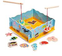 Bigjigs Toys Jeu de Pêche Magnétique avec Base | Jouet pour Enfant | Cadeau Enfant | Joeut Traditionnel | Apprendre en Jouant