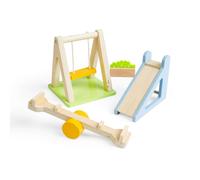 Bigjigs Toys Juego de jardín Muebles de casa de muñecas al aire libre Colump
