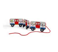 Bigjigs Toys London Pull Along Tube - Giocattolo in legno da tirare per bambini,