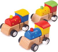Bigjigs Toys Machine à remonter en bois colorée 1pc