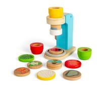 Bigjigs Toys - Microscope - Jouet Microscope en Bois de 14 pièces avec 3 objectifs, microscopes en Train de Jouer pour Les Enfants, Cadeaux de Tout-Petits Amusants et éducatifs, fabriqués de manière