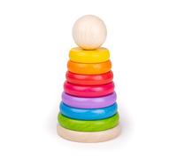 Bigjigs Toys My First Wooden Rainbow Stacker - Stacking Rings