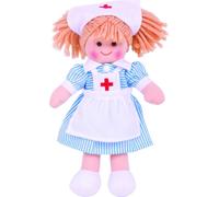 Bigjigs Toys Poupée infirmière en tissu Nancy 28 cm