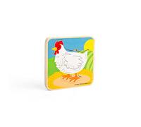 Bigjigs Toys – Puzzle de Cycle de Vie de Poulet – 7 pièces, puzzle épais, 2-3 ans