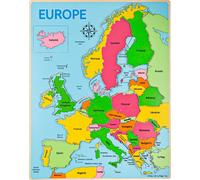 Bigjigs Toys Puzzle en bois Carte de l'Europe 25 pièces