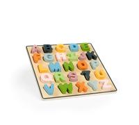 Puzzle d alphabet en Bois majuscules Jaune