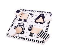 Bigjigs Toys Black & White Shape Puzzle jeu de formes 10m+ 5 pcs