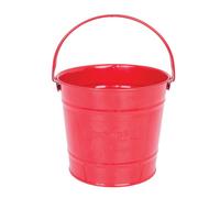 Bigjigs Toys Red Children's Bucket - Steel Garden & Beach Bucket with Riveted Sw