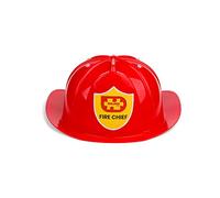 Bigjigs Toys Red Firefighter Helmet for Kids Fireman Costumes - Adjustable Fireman Hat for 3 Years + (49cm-55cm), Childrens Role Play Outfit Accessory, Fancy Dress for Boys and Girls