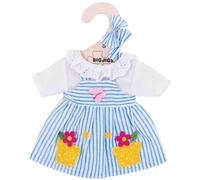 Bigjigs Toys Robe à rayures bleues pour poupée 28 cm
