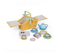 Bigjigs Toys Set da picnic in cestino, set da tè pomeridiano per bambini, access