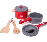 Bigjigs Toys Set d'assiettes en bois à pois
