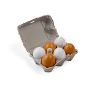 Bigjigs Toys Six œufs en Bois dans Une boîte