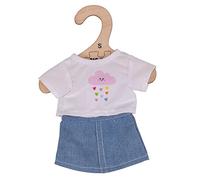 Bigjigs Toys T-Shirt Blanc et Jupe en Jean (pour Une poupée de 28 cm)