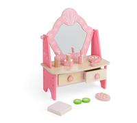 Bigjigs Toys Table cosmétique en bois rose