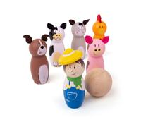 Bigjigs Toys Jeu de Quilles Ferme | Jouet pour Enfant | Cadeau Enfant | Joeut Traditionnel | Apprendre en Jouant