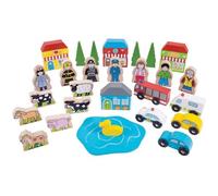 Bigjigs Train Rails Extension Set - Figures & Buildings
