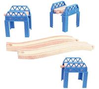 Bigjigs Train Set Ponts Et Rails En Bois - 5 Pièces