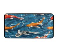 Bigjoke Ocean Tropical Fish Coral Tapis de cuisine antidérapant en caoutchouc confortable pour cuisine, salle de bain, décoration d'intérieur 99 x 51 cm