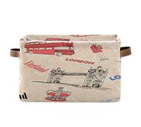 Bigjoke Panier de rangement en tissu avec poignées Motif drapeau de Londres