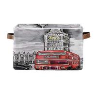 Bigjoke Panier de rangement en tissu avec poignées Motif drapeau de Londres