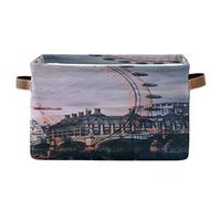 Bigjoke Panier de rangement en tissu avec poignées Motif œil de Londres