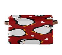 Bigjoke Panier de rangement en tissu avec poignées Motif pingouin