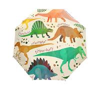 BIGJOKE Parapluie 3 plis à ouverture automatique Motif dinosaure africain Coupe-vent Léger Voyage Parapluie de pluie Compact pour garçons filles hommes femmes
