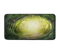 Bigjoke Road in Magic Dark Forest Tapis de cuisine antidérapant en caoutchouc confortable pour cuisine, salle de bain, décoration d'intérieur 99 x 51 cm