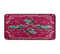 Bigjoke Tapis de cuisine antidérapant en caoutchouc confortable Motif éléphant indien Pour cuisine, salle de bain 99 x 51 cm