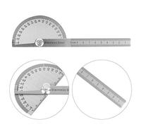 BIGKASI Rapporteur d'angle en acier inoxydable, Rapporteur d'angle degrés, Rapporteur d'angle 0-180 Universelle Réglable avec Règle de Mesure pour DIY Architecturale Menuisier Ingénierie Maison École