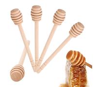 BigKego 5 Pièces Cuillères à Miel en Bois 15 cm Honey Dipper Bâtonnet Miel pour Cuisine et Salle à Manger