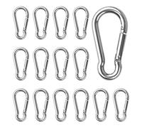 BigKego Lot de 15 mousquetons en acier inoxydable 304 - Porte-clés - Petit mousqueton avec fermeture à cliquet - 4 x 40 mm - Pour la pêche, la randonnée, le sac à dos, la laisse de chien, le hamac