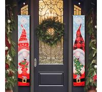 BigKego Lot de 2 bannières de porte Noël Lutin de Noël Bannière Joyeux Noël Couplet Noël Porche Panneau pour Intérieur Extérieur Porte d'entrée Porche Jardin Mur