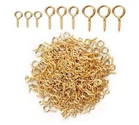 BigKego Lot de 600 petites vis à œillets en métal doré pour la fabrication de bijoux, bricolage, artisanat, 3 tailles 8, 10, 12 mm
