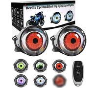 BigKing 1 Paire de Yeux LED pour Camions, Cool Devil LED avec 6 Motifs, 7 Modes, Yeux de Diable pour Motos de 12-36 V, Véhicules Tout-Terrain, Camions (Type de Lentille)