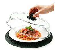 BigKing 10in Cloche Micro Onde Verre Avec Noir Coussinet en Silicone
