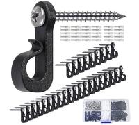 BigKing 30Pcs Crochet Mural a Visser De Plafond, Crochets à Visser, Crochets De Suspension Pour Suspendre Des Bandes LED, Des Fils, Des Guirlandes(Noir)