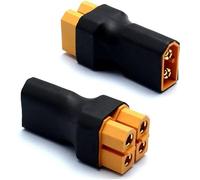 BigKing Adaptateur de Prise RC, Connecteur Parallèle XT60 1 mâle à 2 Femelles Lipo connecteur de convertisseur de Batterie Prise Double