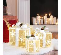 BigKing Cadeau Lumineux Noel Boîtes à Cadeaux, Boîtes Artificielles Pré-éclairées avec Lumières, Decoration Noel Interieur Maison, Très Adapté à Noël, Mariages, Anniversaire (Réseau de Diamants)