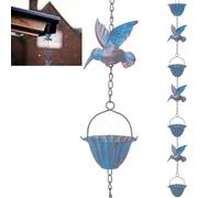 BigKing Chaîne de pluie colibri pour gouttières, chaîne de pluie suspendue pour l'évacuation de l'eau, décoration pour attrape-pluie libre et tuyaux de descente