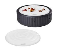 BigKing Couverture De Spa Gonflable 160Cm Habillage Spa Gonflable avec des Trous De Fuite d'air, Couvercle Spa Gonflable avec Deux PoignéEs, Accessoires Spa, Coupe Vent, RéSistant à La Pluie