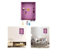 BigKing Friends Monica's Porte Wall Key Holder, en bois, 20,3 × 5 × 25,5 cm, porte-clés mural pour maison avec 6 crochets en métal, pour les amateurs de séries TV (violet)