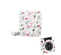 BigKing Housse pour Mini 90, Sac pour Appareil Photo, Étui De Protection en Cuir PU avec Sangle pour Mini 90(Flamant Rose Cactus)