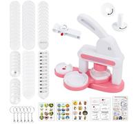 BigKing Kit pour la création de badges personnalisés, 35 mm et 55 mm, machine à imprimer avec coupe circulaire, machine à insigne bricolage avec moules et cutter rond