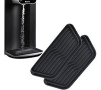 BigKing Lot de 2 bacs d'égouttement en silicone pour distributeur d'eau, plateau anti-goutte pour distributeur d'eau antidérapant, distributeur anti-goutte-noir, 20,5 x 8,3 x 1 cm