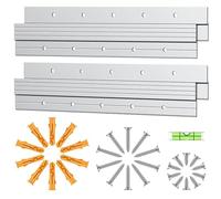 BigKing Lot de 2 paires de 30 cm crochets pour tableaux à Z encastré, alliage d'aluminium, cadre crochets muraux, portée 36 kg, crochets encastrés français pour cadres pour tableaux, têtes de lit