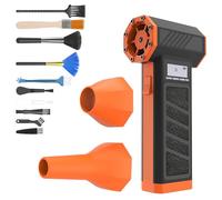 BigKing Mini Souffleur Jet Dry, Ventilateur sans Fil Portable Souffleur, 130 000 TR/Min Puissant Moteur sans Balais, Souffleur Sec sans pour éliminer La Poussière, Les Débris (Orange Foncé)